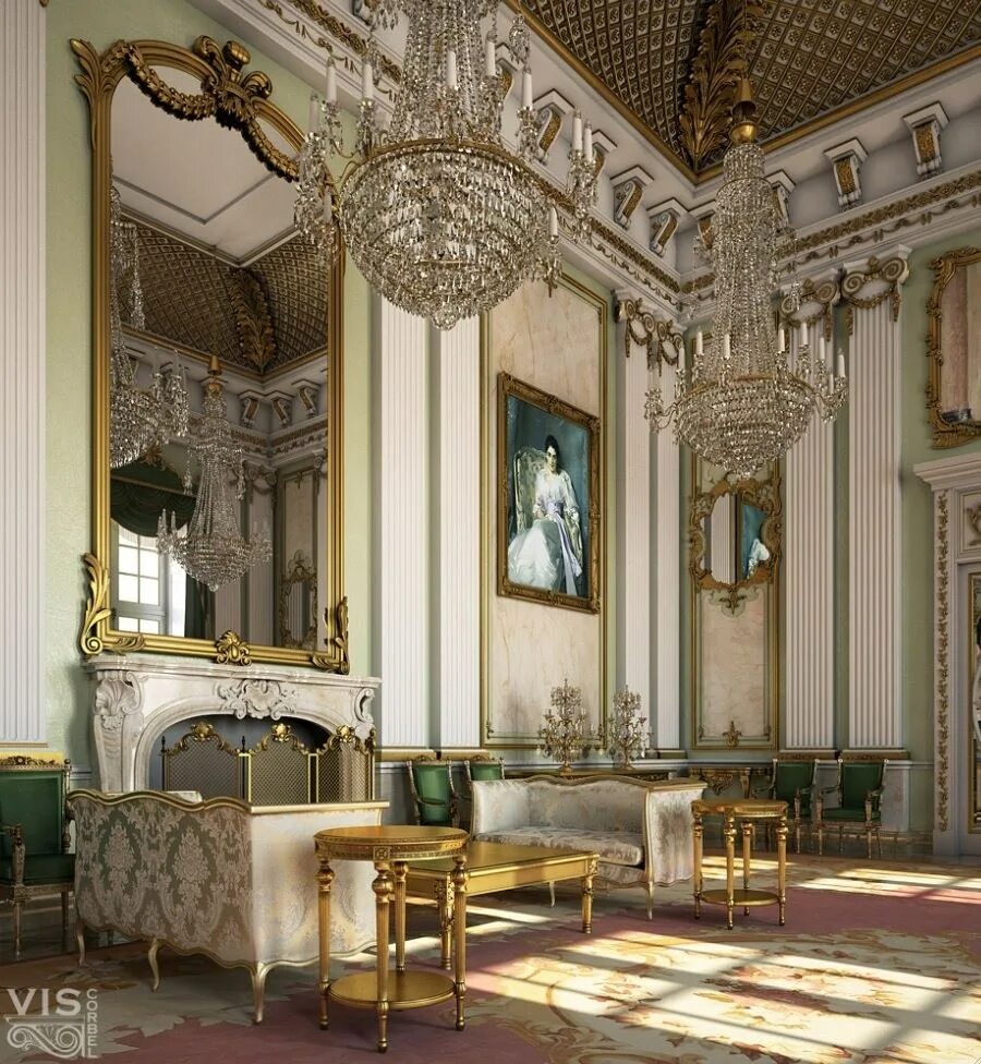 Рококо классицизм. Стиль Барокко рококо Ампир дворец. Стиль рококо Юсуповский дворец. Сандрингемский дворец интерьеры. Версальский дворец Ампир.