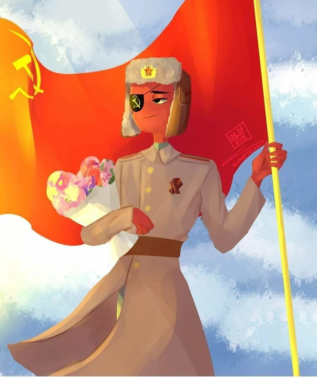 Хеталия великая отечественная война. Countryhumans ссср 9 мая. Советская девушка арт. Аниме коммунисты. Советский солдат дизельпанк арт.