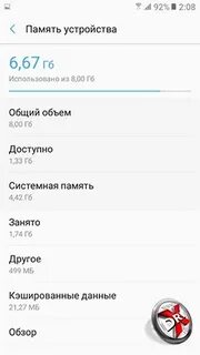 Память на телефоне j5
