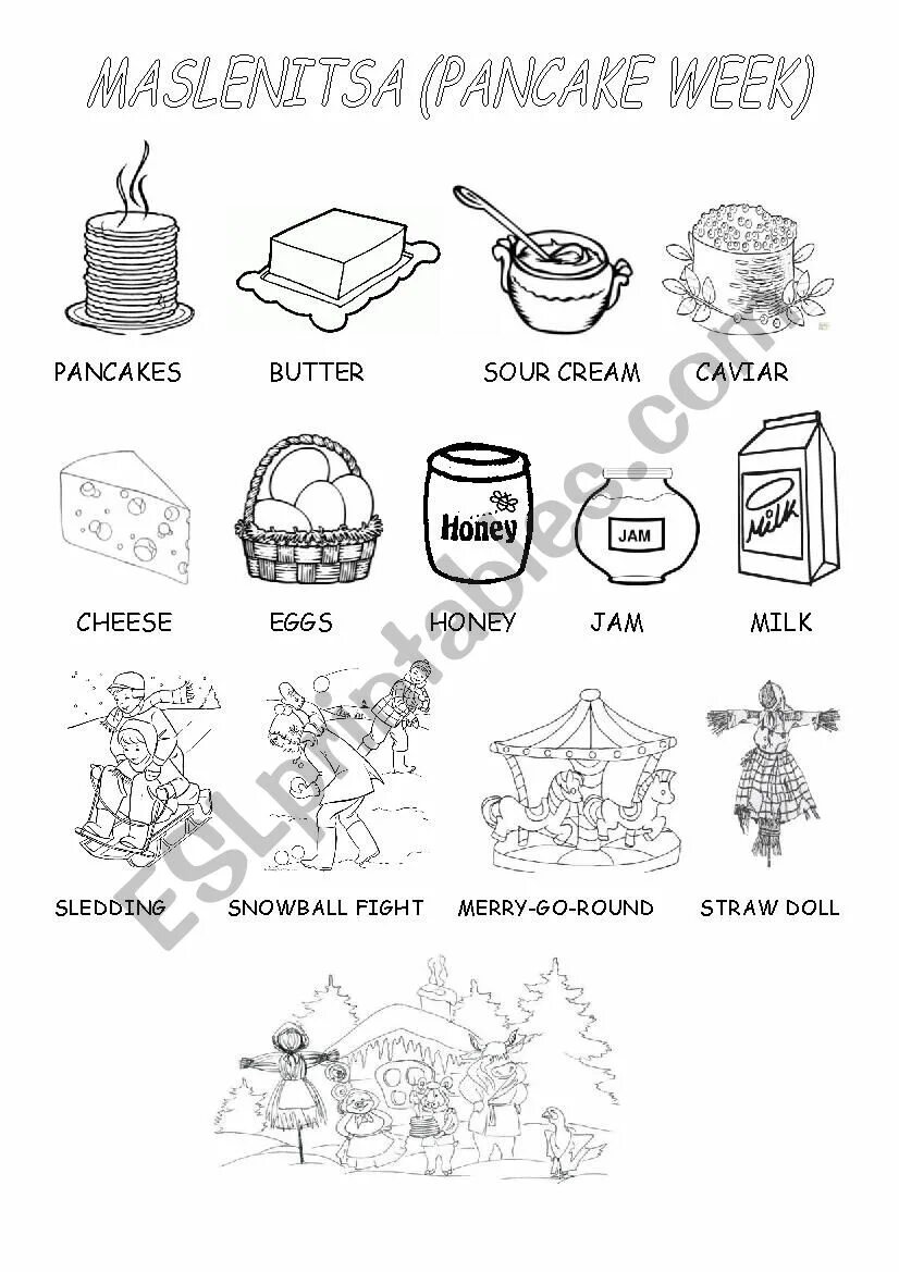 Pancakes worksheets for kids