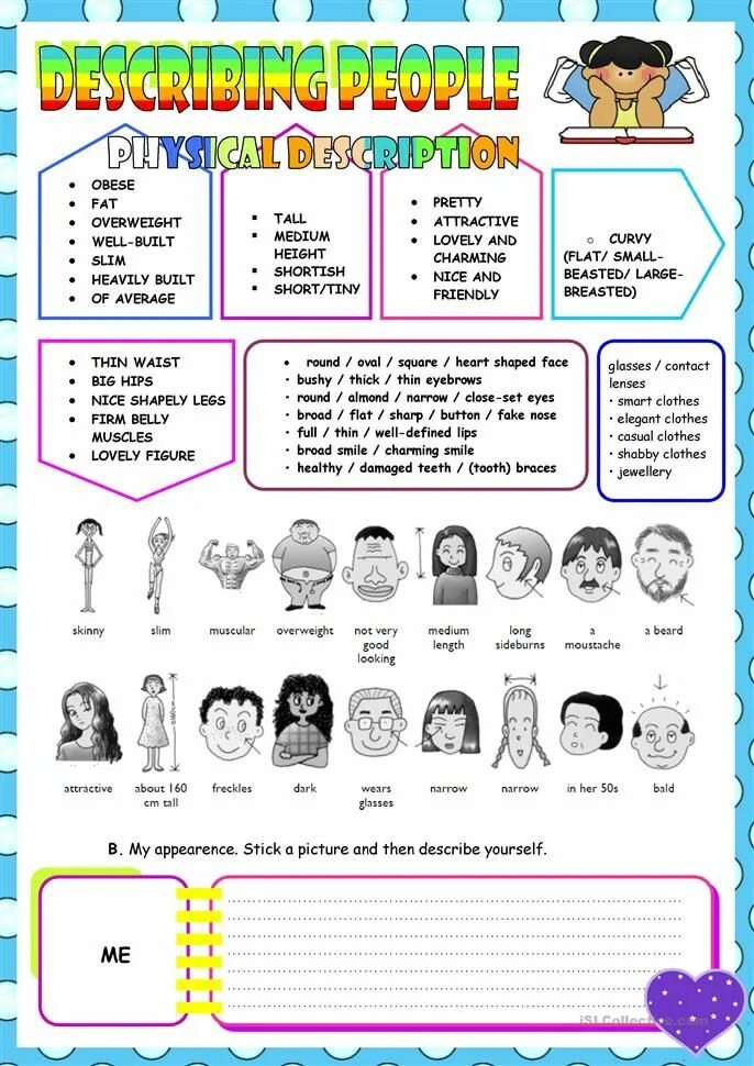 Упражнение по теме внешность. Внешность worksheets. задания на тему внешность. описание людей worksheets. внешность на английском языке.