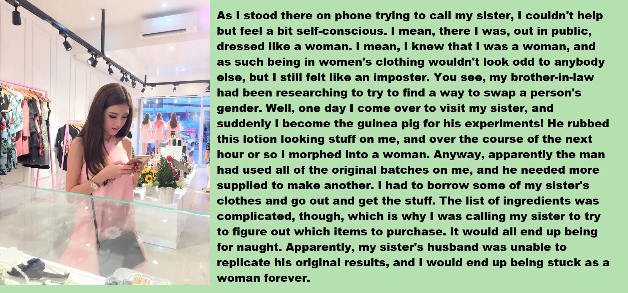Experiment with sisters body