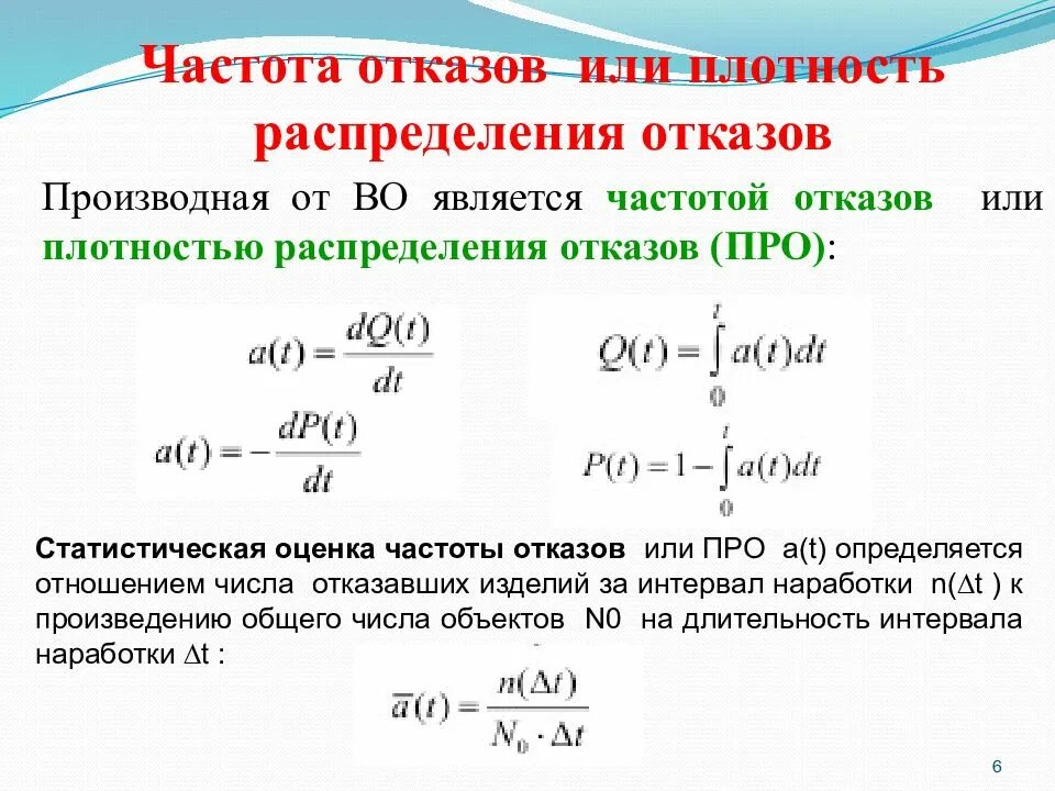 Условная плотность вероятности отказа. Что такое частота отказов? Формула вычисления.. Статистическая оценка частоты отказов. Плотность вероятности отказа системы формула. Частотам с определенными коэффициентами