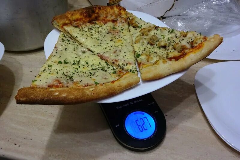 Вес куска пиццы