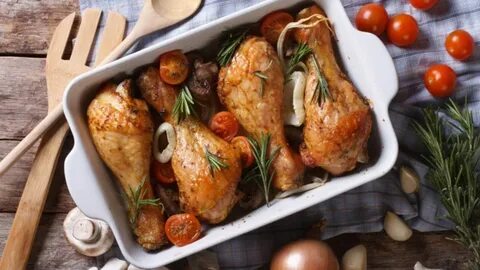 Ножки запеченные с овощами в духовке