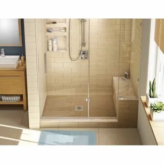 Tile Redi P3048C-RB30-KIT Black 30" x 60" Alcove Shower Pan with ...