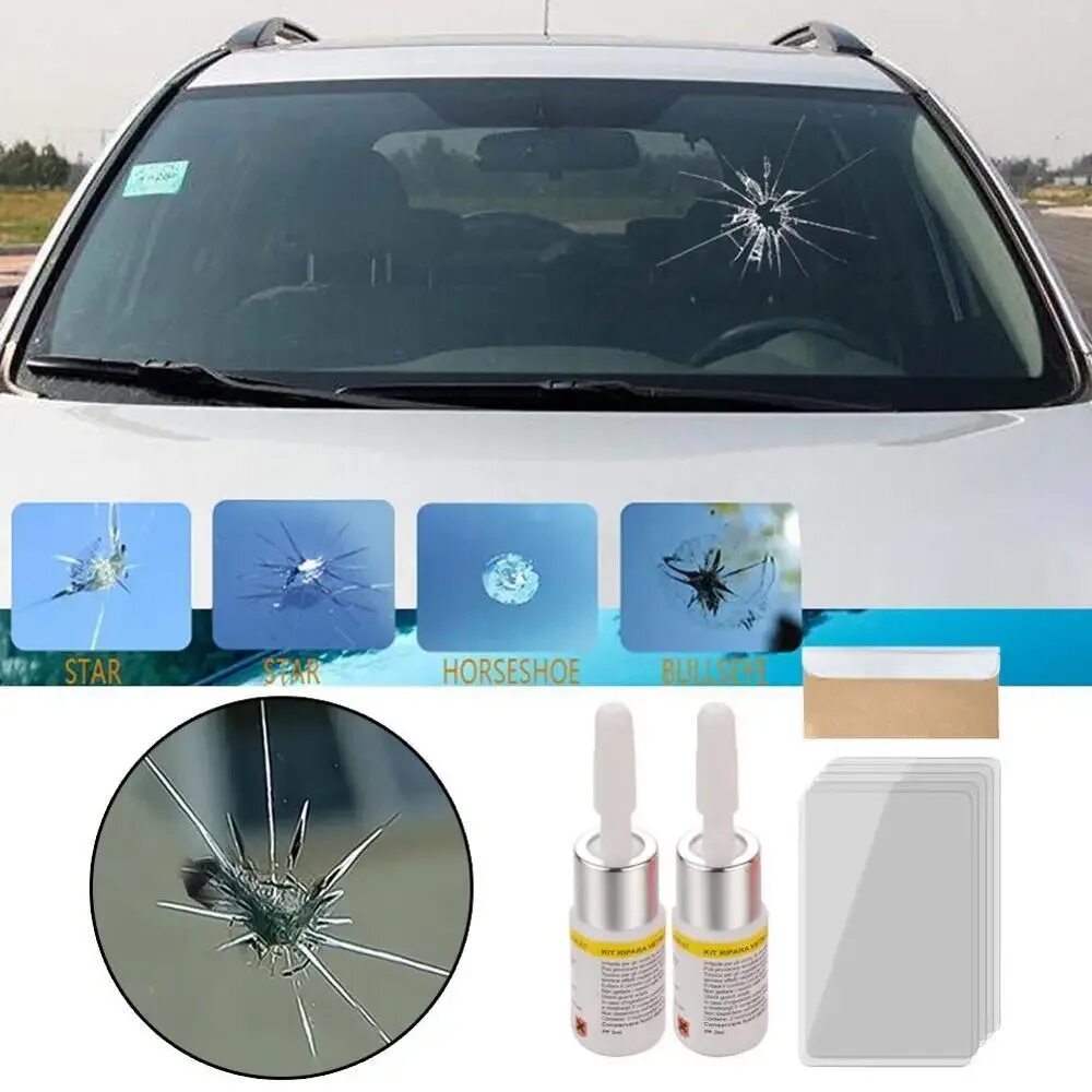 TV-449 набор для устранения трещин на стекле Windshield Repair Kit. Скол на стекле автомобиля. Ремонт лобового стекла автомобиля. Скол лобового стекла. Ремонт лобовых стекол г