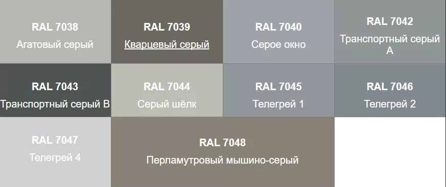 Каталог серых цветов. Цветовая палитра RAL серый 7004. Серый цвет рал таблица. RAL Classic 7004 - сигнальный серый. RAL серые оттенки.