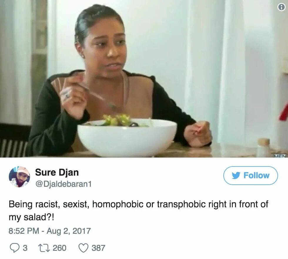 Right in from on my salad. Right in from on my salad