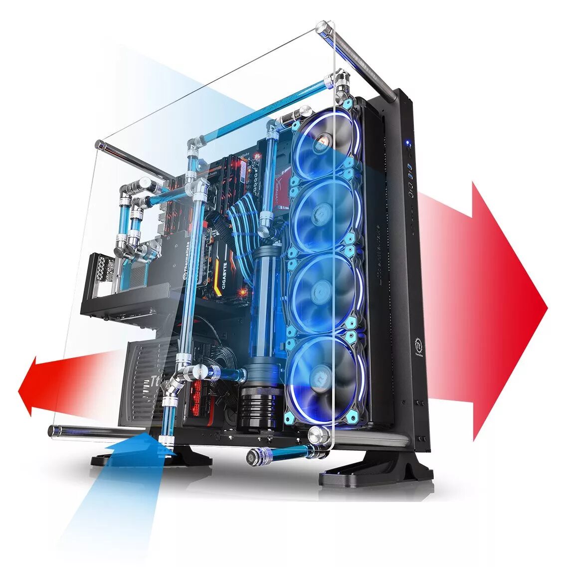Thermaltake core p5 tempered glass. Thermaltake the tower 500. Пк открытого типа. Корпус atx thermaltake core p90 tg. Atx case стенд.