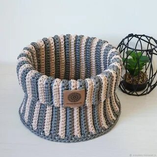 Корзиночки из шнура крючком