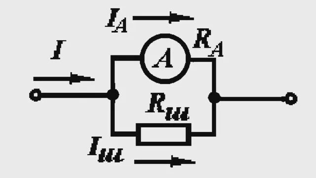 Шунт и добавочное сопротивление. Схема включения шунта. Схема включения амперметра с шунтом. Схема включения прибора с шунтом. Амперметр с шунтом схема.