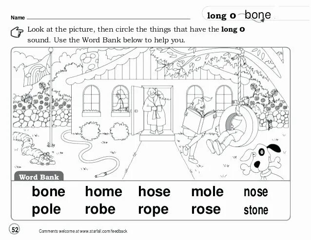 Bone home. Long o Sound Worksheet. Long o for Kids. Long o Worksheets. Long o Worksheets for Kids.