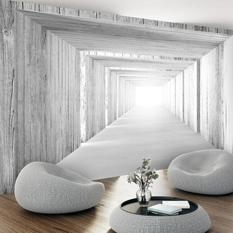 Имитация пространства. Зонирование комнаты. Петер коглер. Отделка деревянными рейками. Оптическое искусство в интерьере.