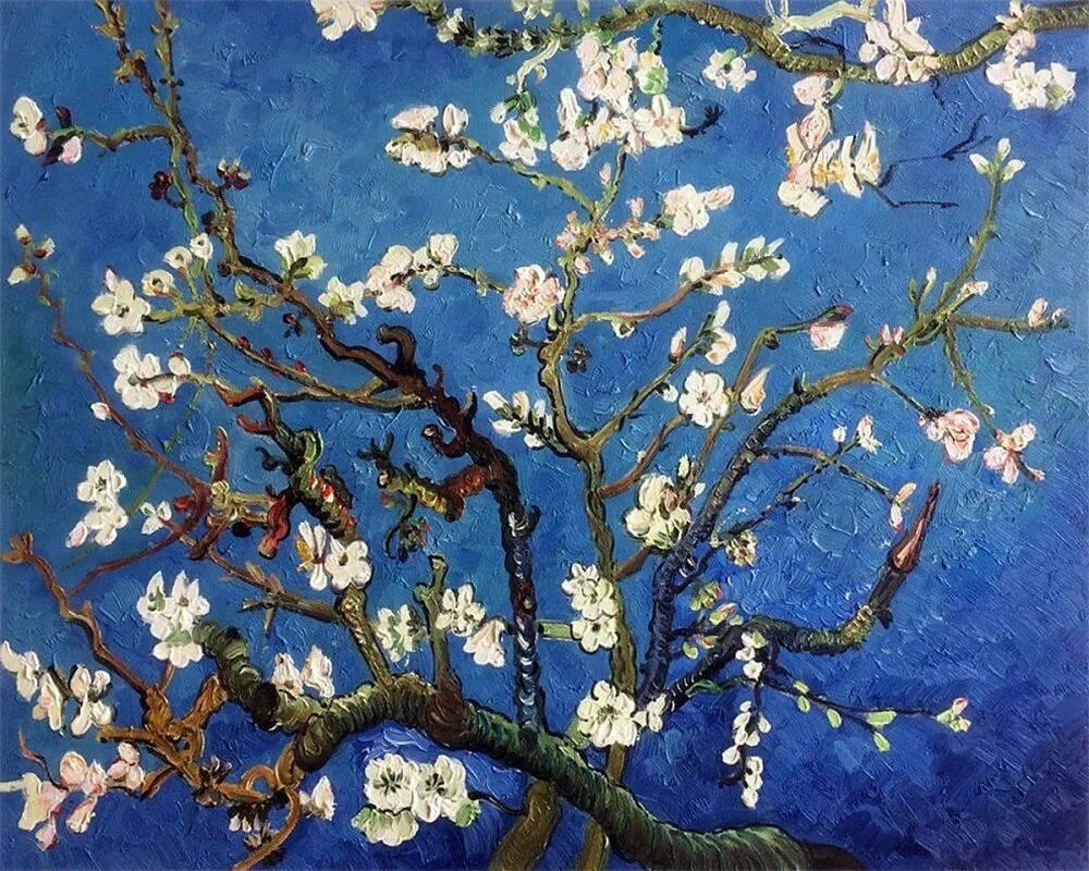 Almond blossom. Ван Гог миндальное дерево. Ван Гог ветка цветущего миндаля. Винсент Ван Гог цветущие ветки миндаля 1890. Ван Гог Цветущий миндаль картина.