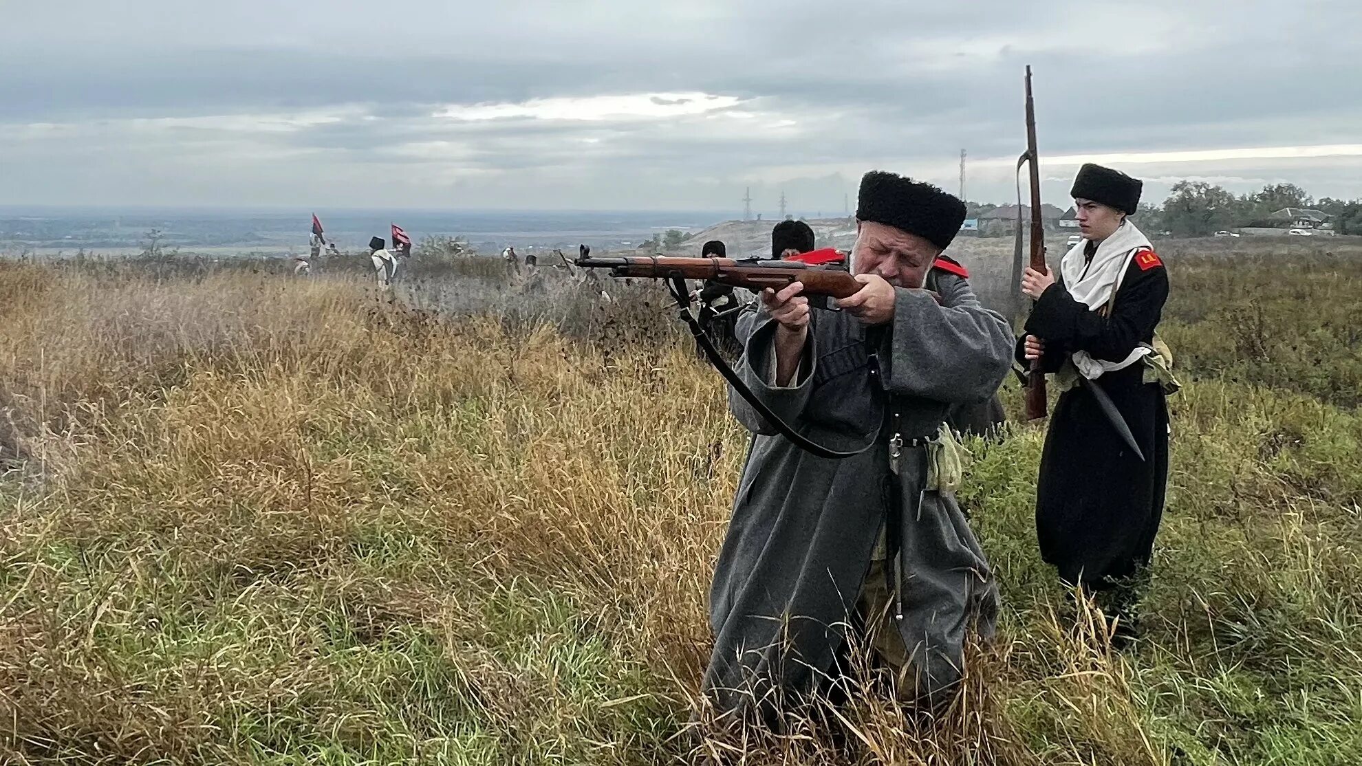 Ледовый поход корнилова 1918. Первый кубанский ледяной поход. Казаки добровольческой армии. Кущевская атака кубанских казаков. Историческая реконструкция в кишинёве.