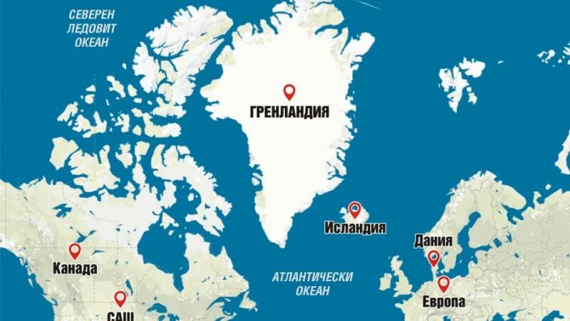 Остров Гренландия на карте. Исландия какая европа
