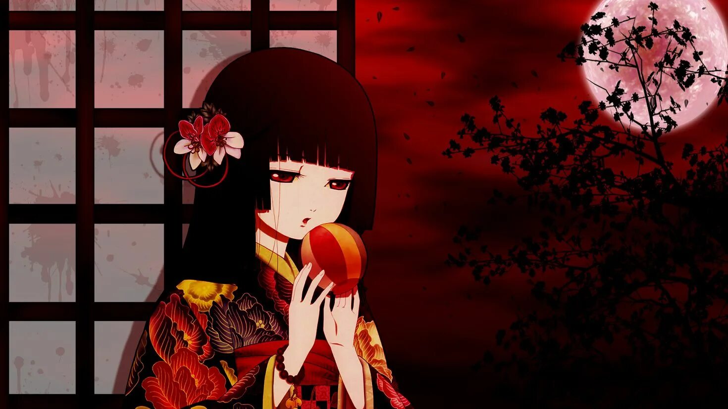 Энма ай в кимоно. Jigoku Shoujo Enma ai. Адская девочка мультсериала