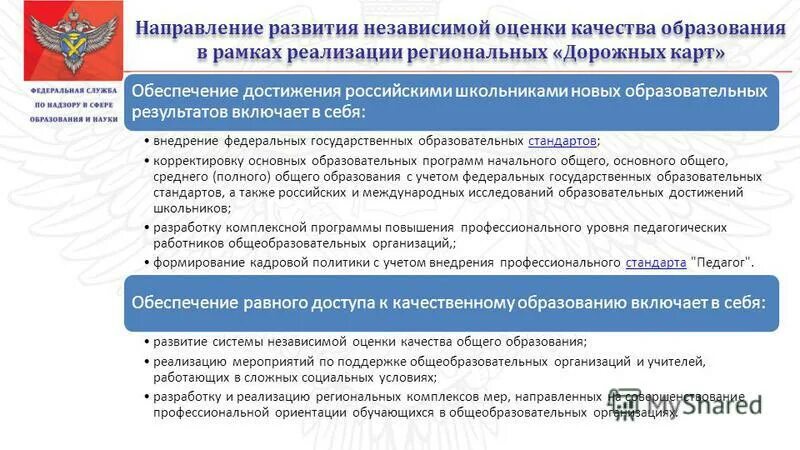 Доступ к качественному образованию. Оценка качества образования. Независимая система оценки качества образования. Основные направления оценки качества образования. Оценка качества образования включает в себя.