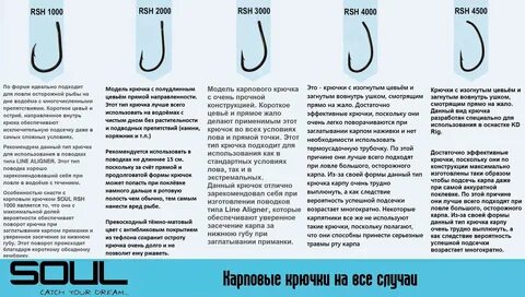 Крючки для удочки размеры