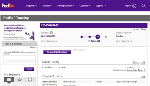 Package tracking the tracking number