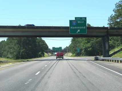 Interstate 59 South at Exit 1A: Interstate 12 West - Hammond (Photo taken 5...