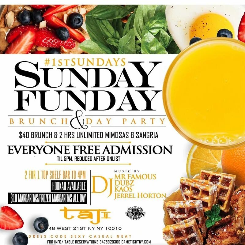 We have a party on sunday. On sundays.