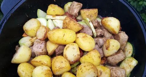 Картошка с капустой в казане рецепт