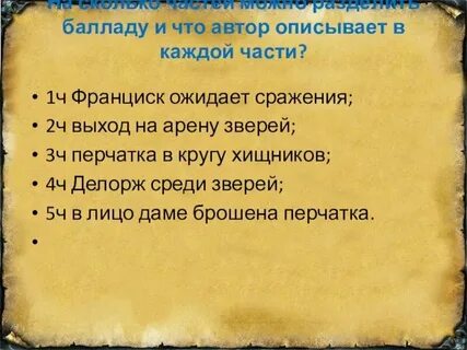 Баллада перчатка презентация 6 класс по литературе