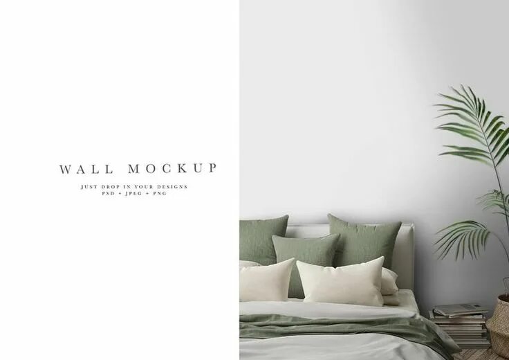 Мокап обои в интерьере Interior mockup bundle blank wall mock up (Dengan gambar)