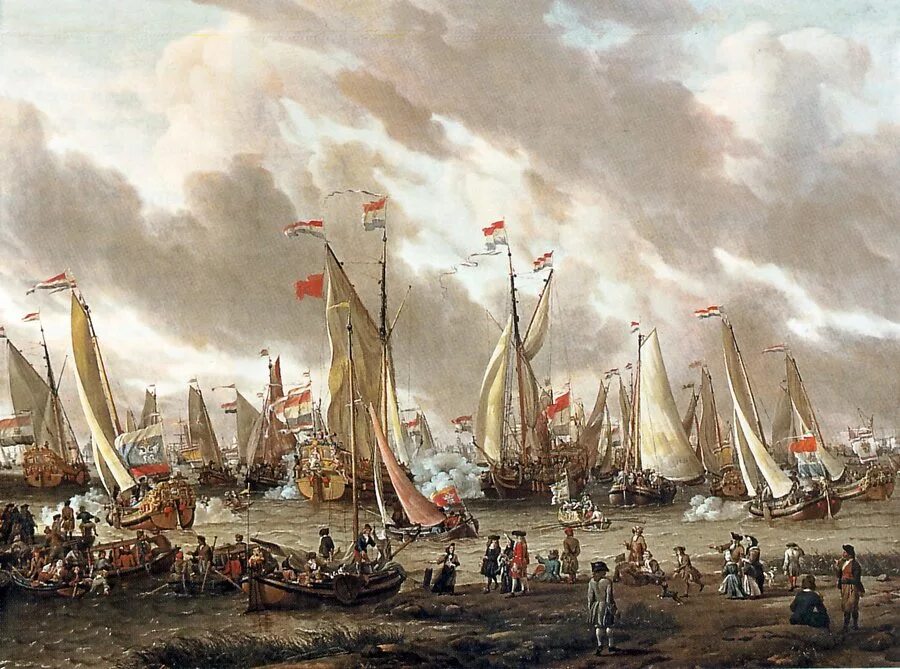 Абрахам Сторк показательный бой. Флот Петра 1 1697.