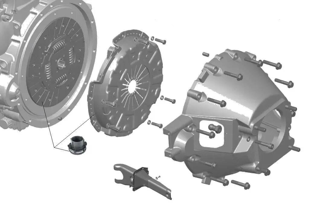 Болт сцепления газель. Вилка сцепления Газель Некс. Болт корзины сцепления Газель Камминз. Сцепление Газель cummins 2.8. Болты корзины сцепления Газель Некст cummins 2.8.