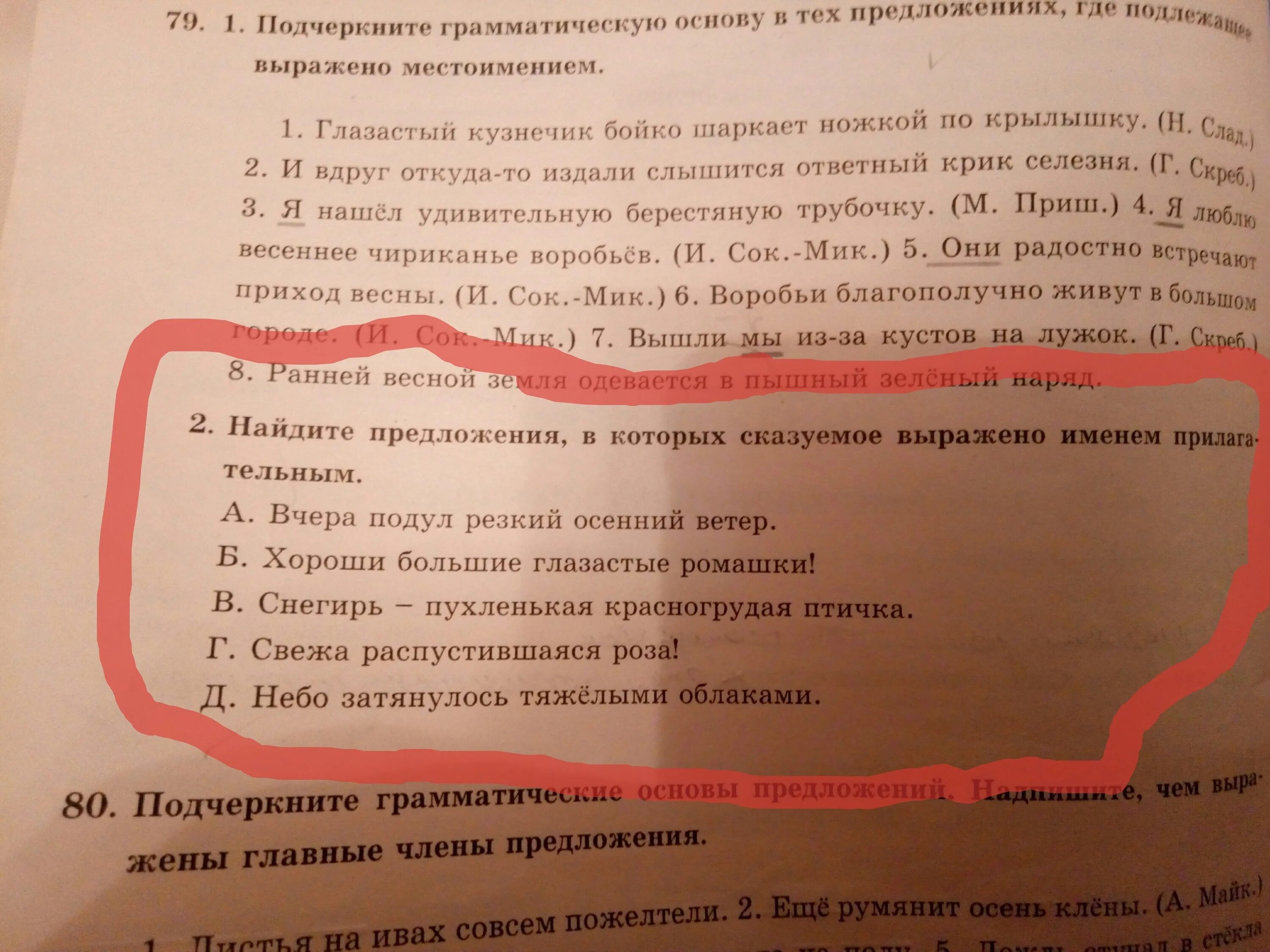 Придумать 5 предложений с прилагательными