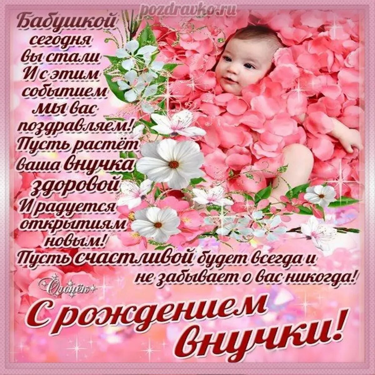 Стих про рождение внучки. С рождением внучки. поздравлчюсрождениемвнучки. поздравленеис рождением внучки. открытка &quot;с рождением внучки!&quot;.