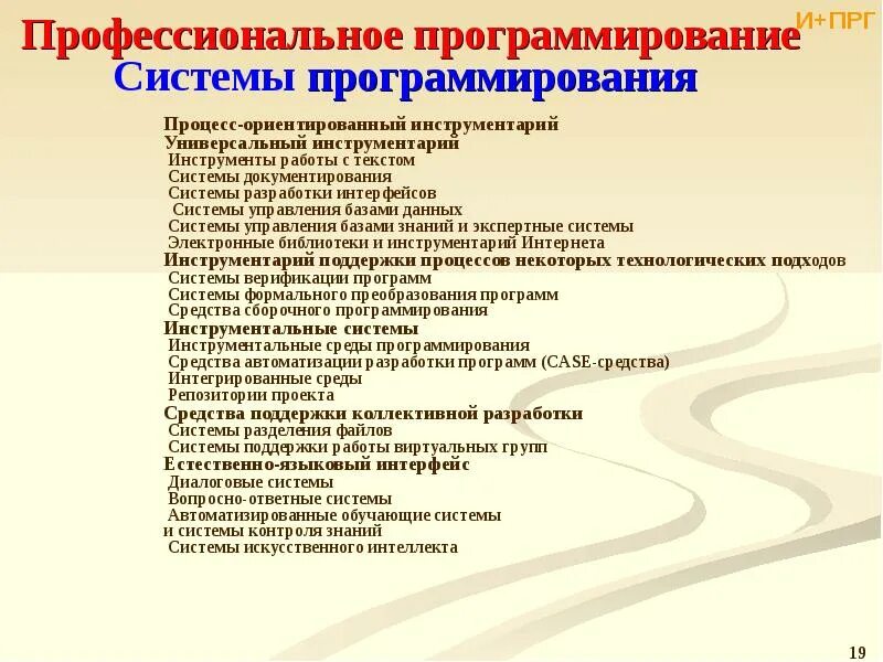Системы программирования инструмент для работы профессиональных программистов. Инструментарий программиста. профессионализмы в программировании. профессиональное программирование. инструментальные средства репозиториев.