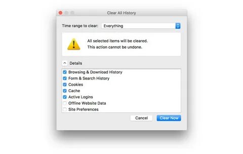 Emptying cache