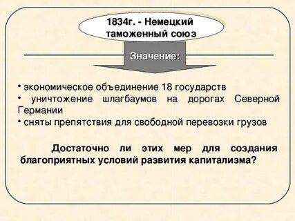 Создание германского таможенного союза год