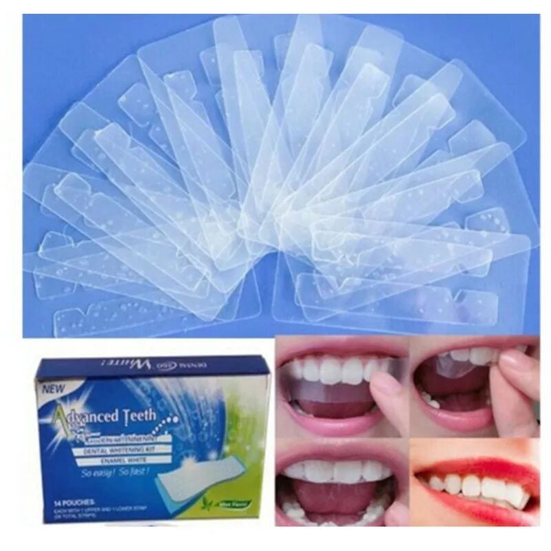 Гелевые зубы. Oralcarepro - набор для отбеливания зубов 1. 5d white teeth whitening strips. гелевые полоски для отбеливания зубов. полоски для зубов 5 д.