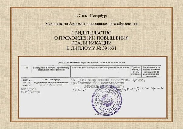 Дополнительное постдипломное образование. Программа последипломного обучения. МАПО Санкт-Петербург.