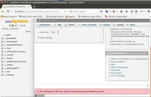 Phpmyadmin configuration