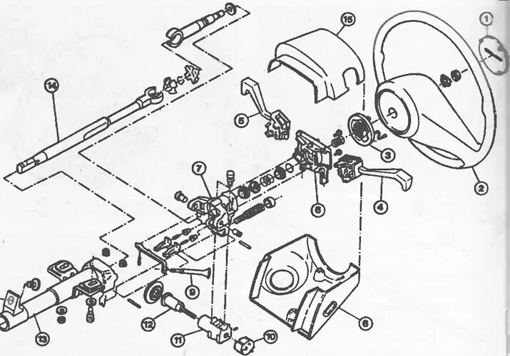 Steering column - bulkhead (Opel Vectra A 1988-1995, petrol: Chassis: Steering)