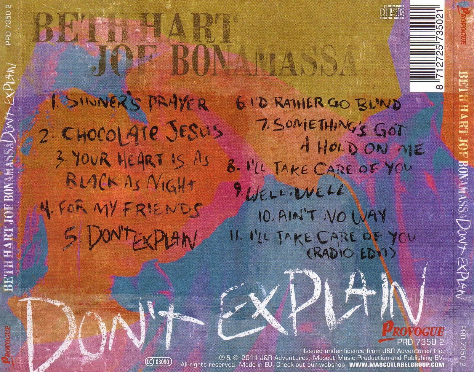 Don t explain. Джо бонамасса 2011 don&#039;t explain. beth hart &amp; joe bonamassa [2011] don&#039;t explain. обложка beth hart &amp; joe bonamassa don&#039;t explain. beth hart don&#039;t explain 2011.