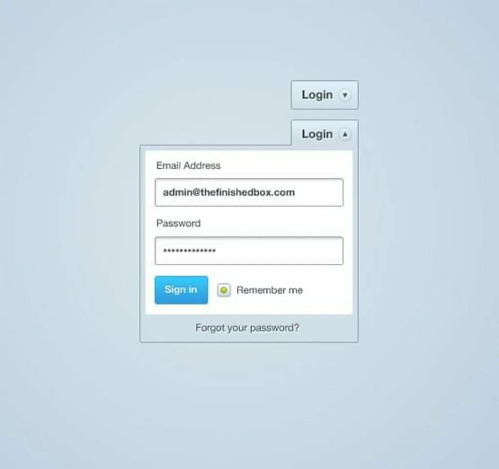 CSS example login несколько вариантов входа. Address admin