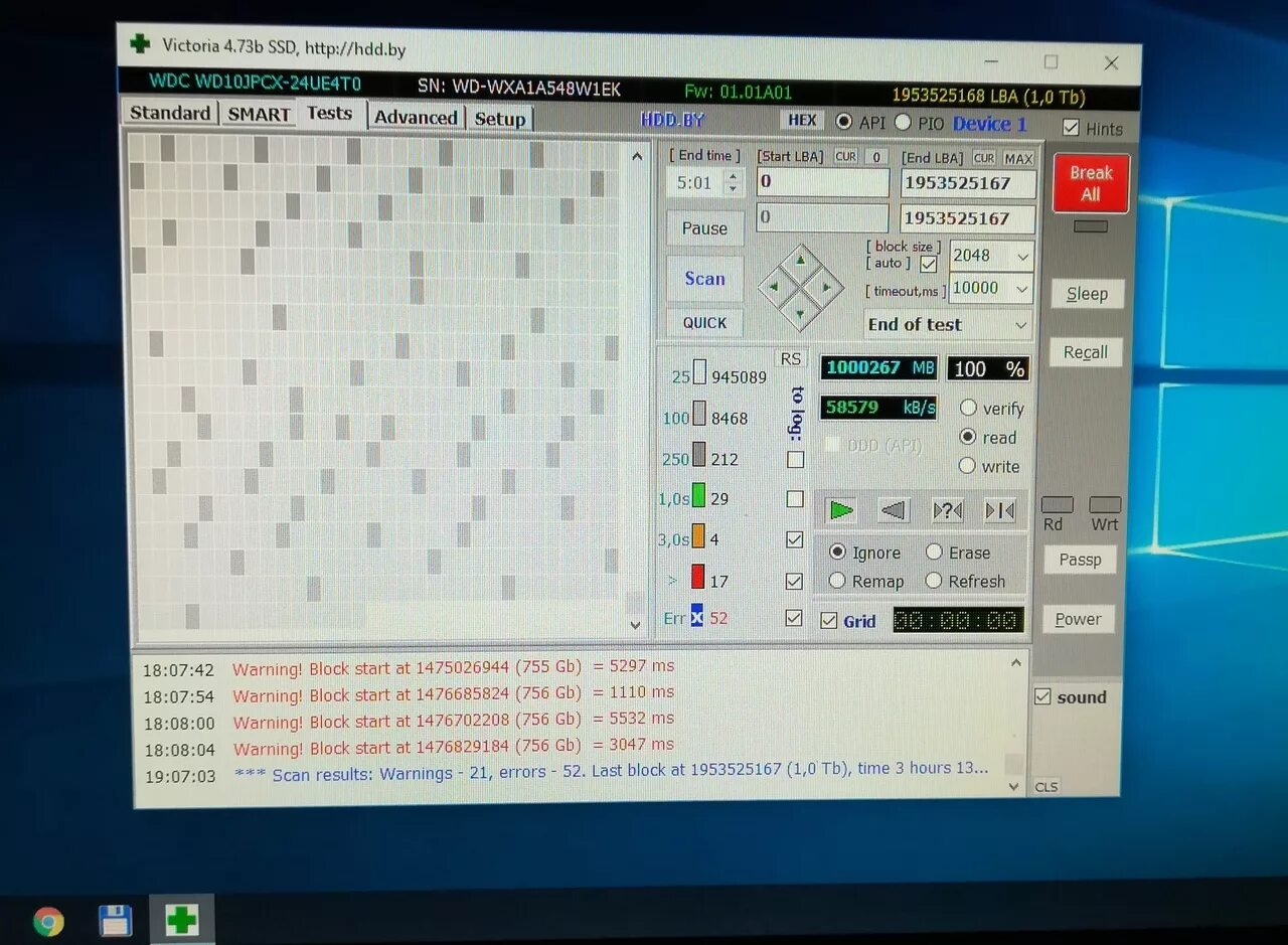 Warning block start at
