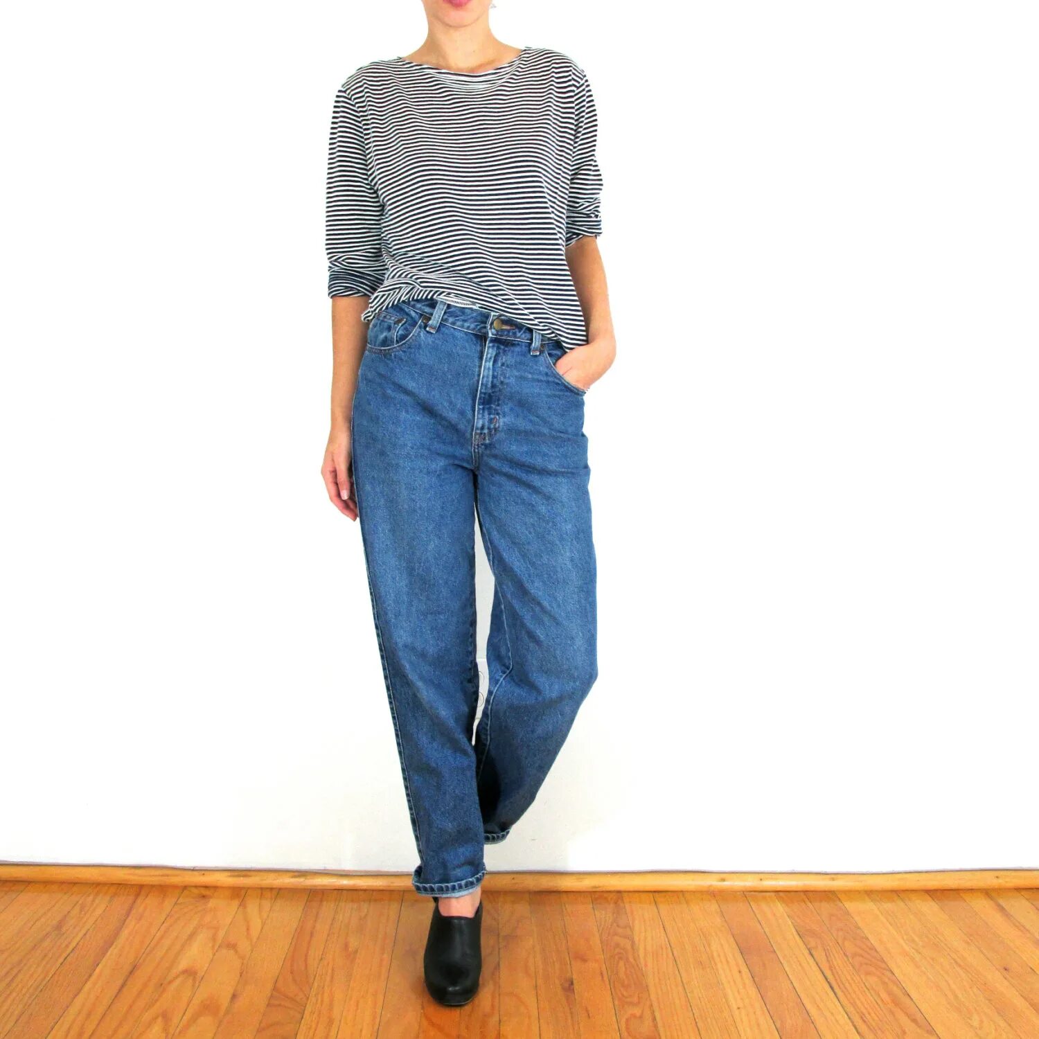 джинсы мом.