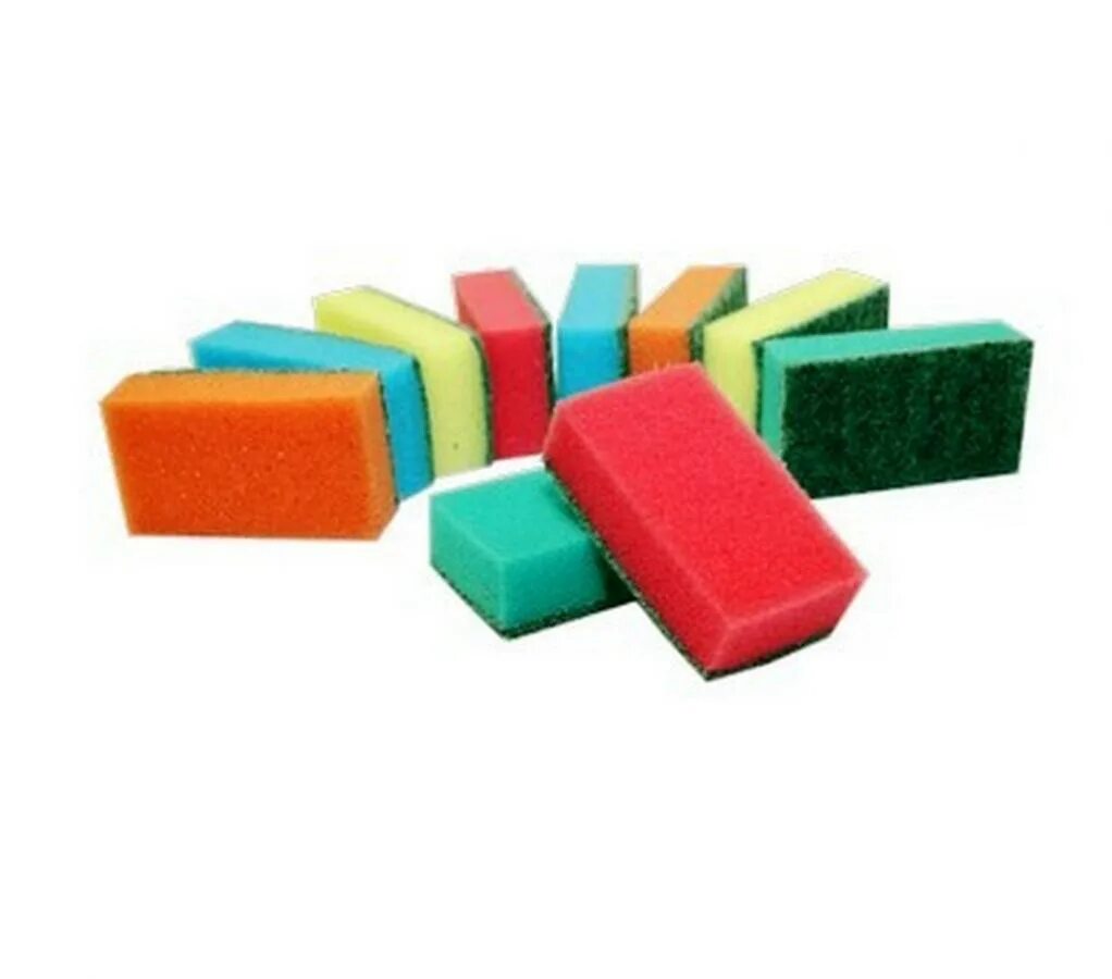 губки д/посуды 80*50*25мм 10шт стандарт прайд. 90х65х30мм. губки для посуды "макси" 310221 (набор из 10шт) 95*65*30мм (1/50). /40. губка д/посуды супер макси 10 шт 110х80х35.