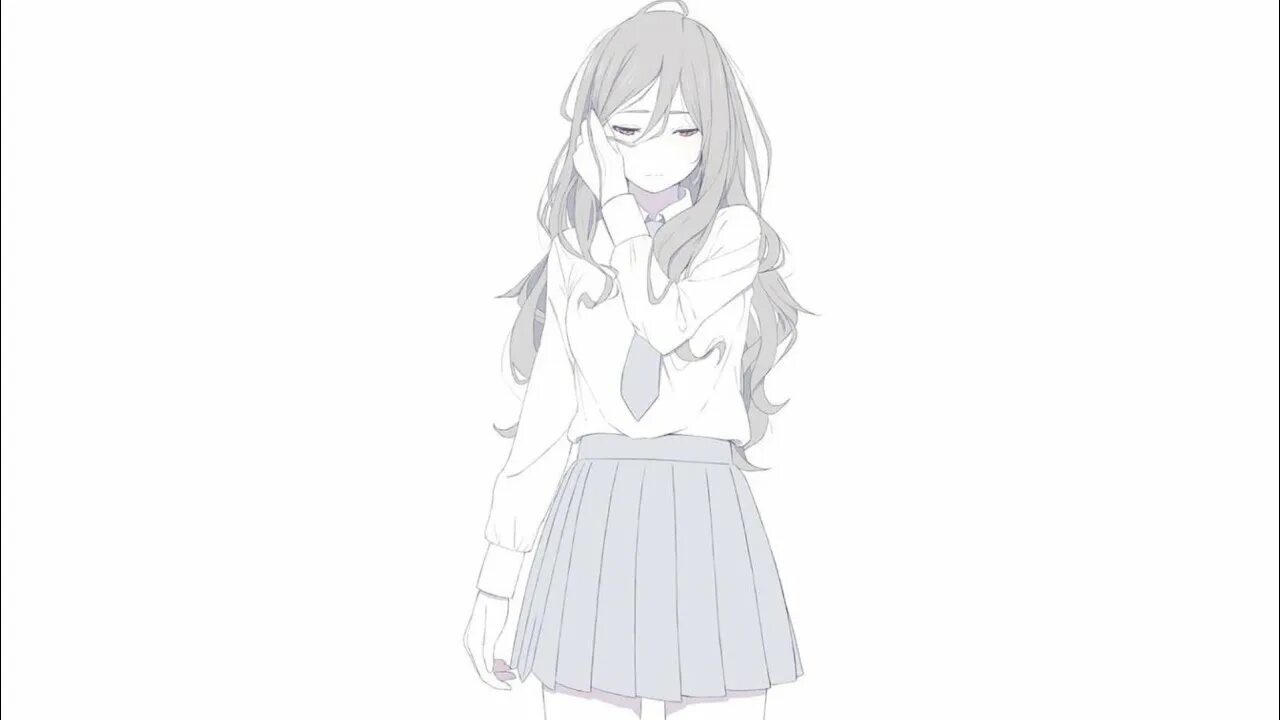 I won t leave you. Аниме обои. Аниме девушки на прозрачном фоне. Аниме девушка на сером фоне. Обои сорри аниме.