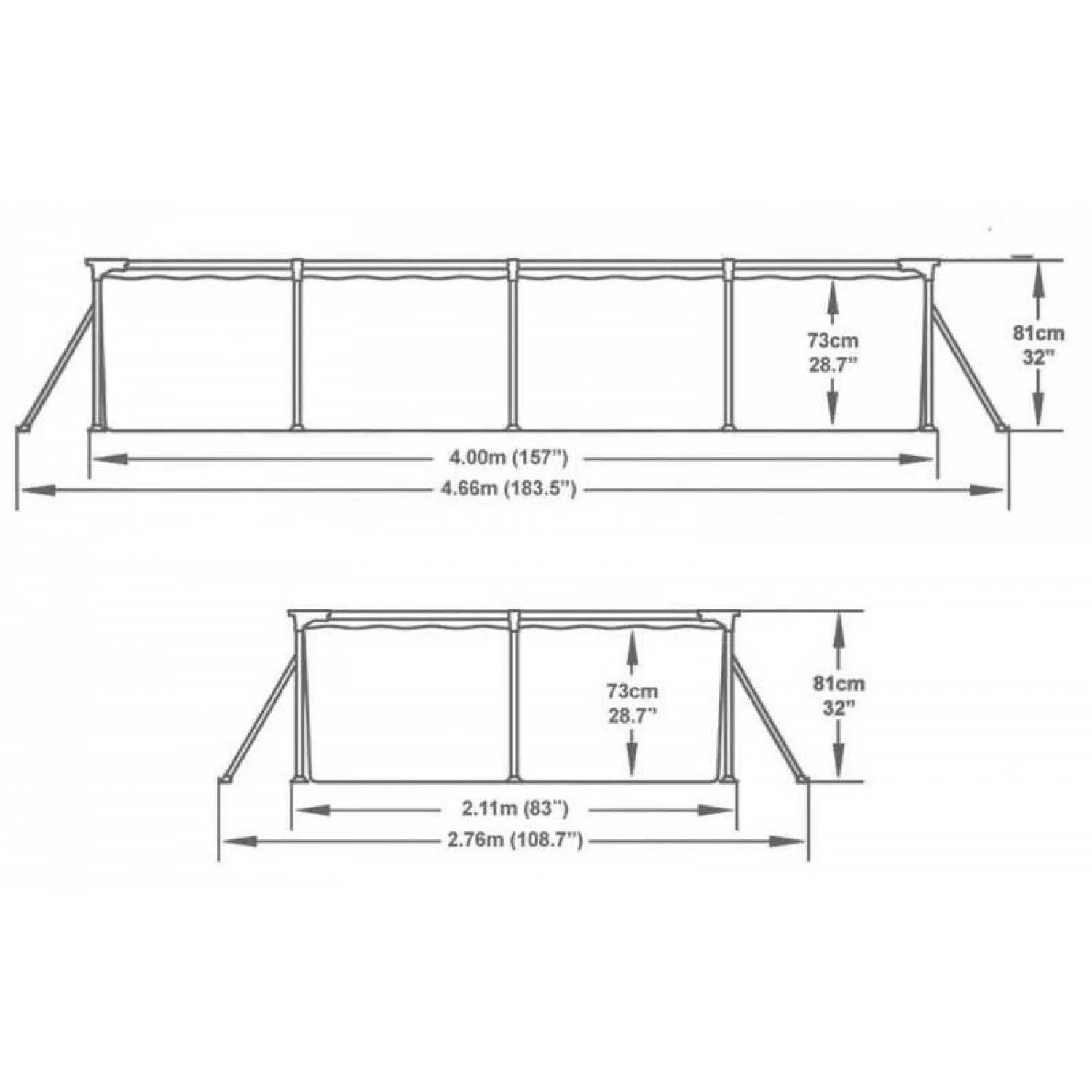 Какие размеры каркасного бассейна. Бассейн каркасный 400 211 81. Каркасный бассейн Бествей прямоугольный 2 метра на 4 метра размер. Каркасный бассейн прямоугольный 400×211×81. Бассейн каркасный Steel Pro, 400 х 211 х 81 см чертёж.