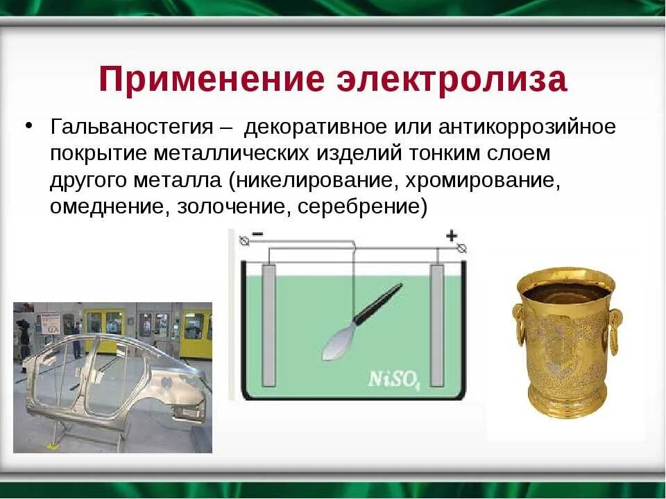 Гальваностегия электролиз. Электролиз физика 10 класс. Электрический ток в жидкостях гальваностегия. Гальванопластика электролиз.