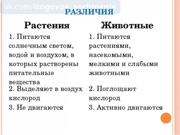 Отличающие признаки растений. Признаки отличия растений от животных. Признаки отличия растений от животных 6 класс. Отличия питания растений от животных. Чем животные отличаются от растений.